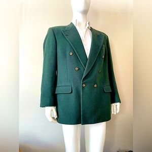 Vintage Bill Blass 100% Camel hair Green Double breasted jacket